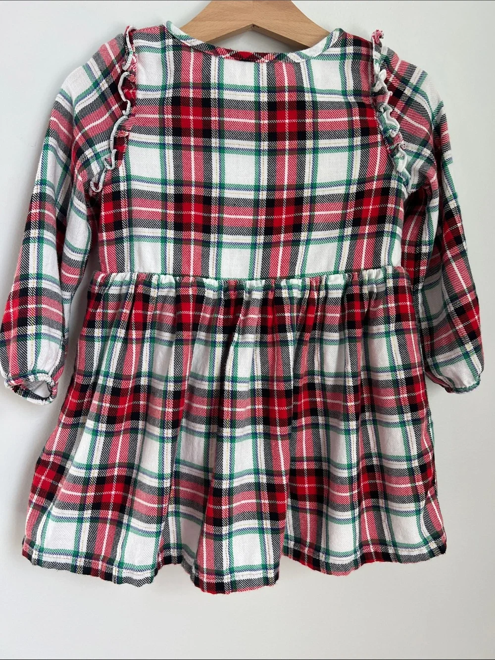 Cat & Jack | Red & White Plaid Long-Sleeve Holiday Festive Party Dress size 2T